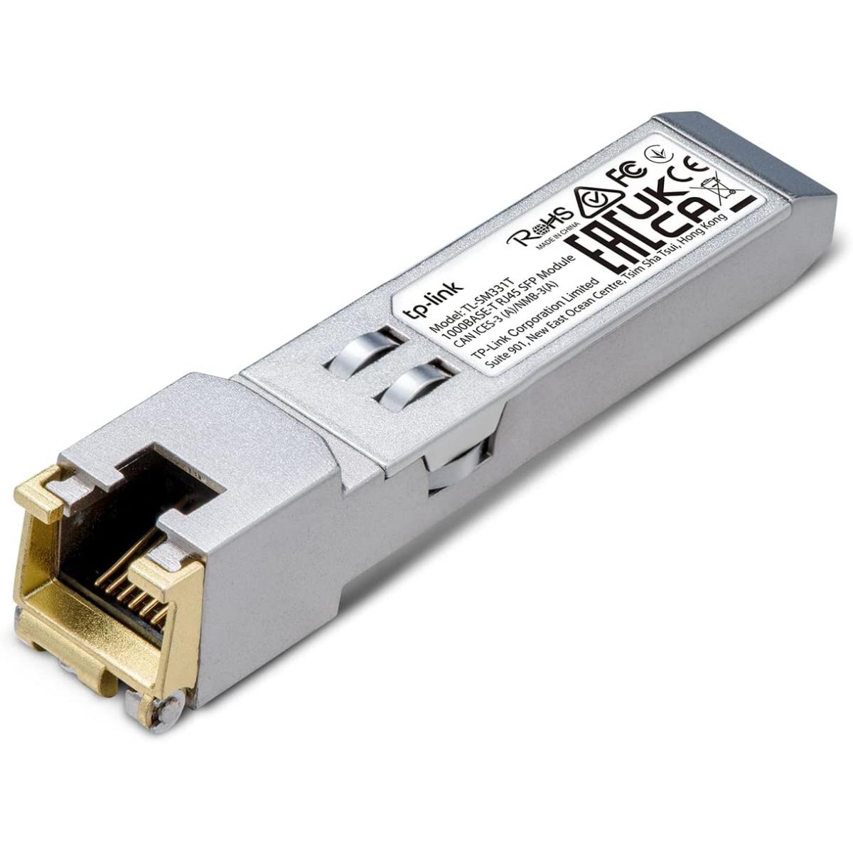 TP-Link Omada TL-SM331T | 1000Base-T RJ45 SFP Module | 1.25G Copper SFP Transceiver| SFP to Ethernet | Plug and Play | Hot Pluggable| Up to 100m Distance | Durable Metal Casing | Versatile Compatibility
