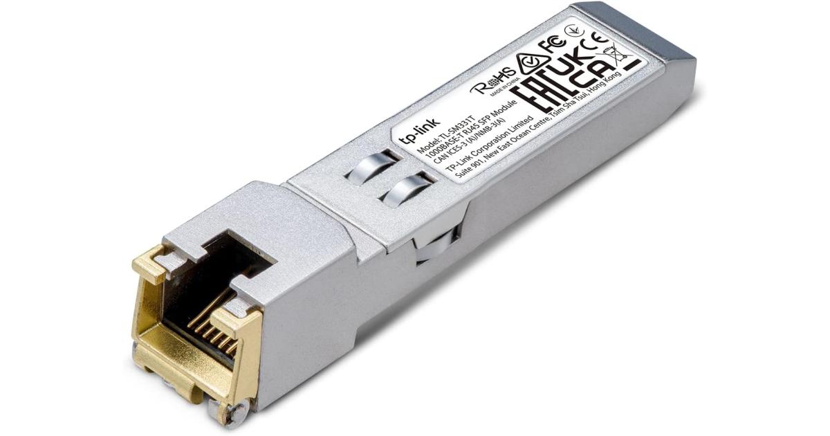 تي بي لينك اومادا TL-SM331T | وحدة 1000Base-T RJ45 SFP | جهاز إرسال واستقبال SFP نحاسي 1.25G | SFP إلى إيثرنت | التوصيل والتشغيل | قابل للتوصيل الساخن| مسافة تصل إلى 100 متر | غلاف معدني متين | التوافق متعدد الاستخدامات