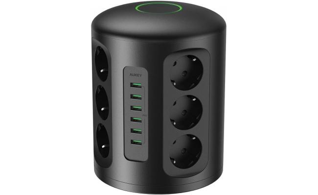 AUKEY PA-S14 PowerHub XL Power Strip Tower with 12 AC Outlets & 6 USB Ports