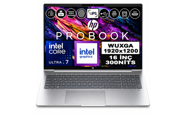 HP ProBook 4 G1iR 16 (2025) Intel Core Ultra 7 150U 10-Core For Everyday Business Performance Protected by HP Wolf Security W/ DDR5 Memory & 16" IPS Display , Silver