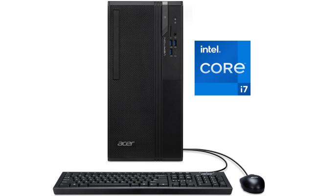 Acer Veriton VS2722G (2025) 14Gen Intel Core i7 14700 20-Cores Mini Tower Business Class Desktop w/ Wireless & Bluetooth & 3 Years Warranty - Black