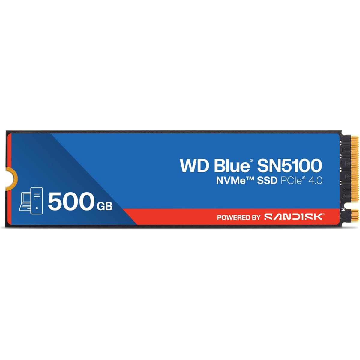 WD Blue SN5100 500GB NVMe Internal SSD - PCIe Gen 4.0, M.2 2280, Up to 6,600 MB/s w/ nCache 4.0 Technology