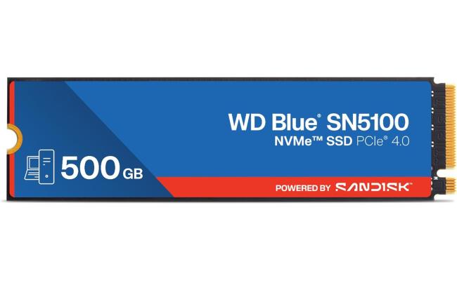 WD Blue SN5100 500GB NVMe Internal SSD - PCIe Gen 4.0, M.2 2280, Up to 6,600 MB/s w/ nCache 4.0 Technology