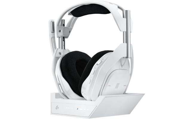 Logitech G Astro A50 X Omni-Platform Wireless Gaming Headset + Base Station for PS5, Xbox, PC: PLAYSYNC Video & Audio Switcher, HDMI 2.1 4K 120Hz VRR, <24 bit/48 kHz, 24hr Battery, 2.4GHz & BT - White