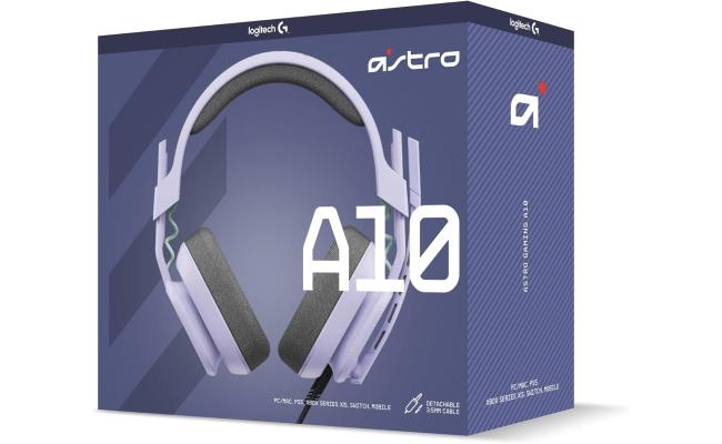 Logitech G Astro A10 Gen 2 Cross-Platform Wired Gaming Headset for PlayStation 5/4, Xbox S|X, Nintendo Switch, PC: 3.5mm Headphone Jack, 32mm Drivers, Flip-to-Mute Mic, Over-Ear - Lilac
