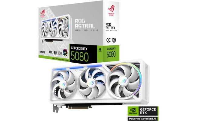 ASUS ROG Astral GeForce RTX™ 5080 WHITE OC Edition 16GB GDDR7 Graphics Card