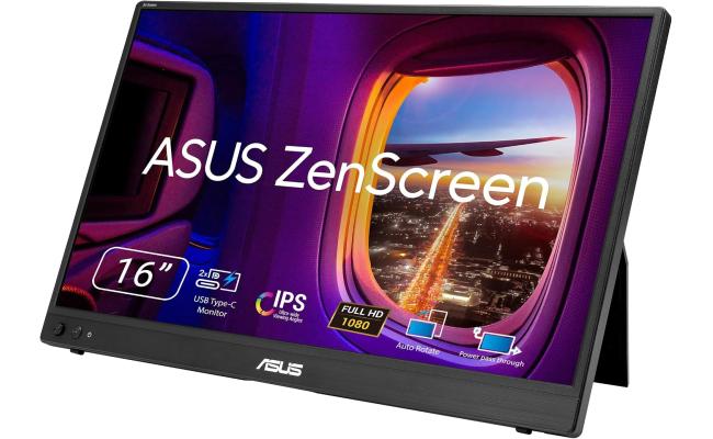 ASUS ZenScreen MB16AHVE 15.6-inch FHD IPS Portable Monitor w/ USB Type-C & mini-HDMI Cables ASUS ZenScreen MB16AHVE 15.6-inch FHD IPS Portable Monitor w/ USB Type-C & mini-HDMI Cables