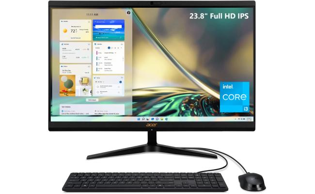 Acer Aspire All-in-One C24-1700 NEW 12Gen Intel Core i3 6-Cores w/ 24" NONE Touch Screen (Customized) - Black