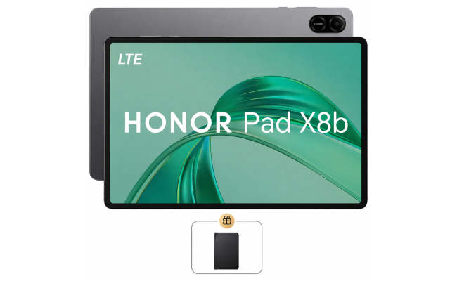 HONOR Pad X8b (2026) 11.0" Android LTE Tablet (128GB Storage / 4GB + 4GB Memory) w/ Metal Unibody & Eye Comfort Display & BIG Battery + Free HONOR Cover , Space Grey