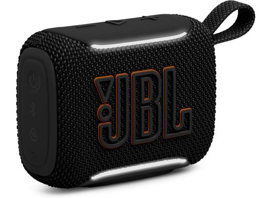 JBL Go 5 - Ultra-Portable Waterproof & Drop-Proof Speaker with JBL Legendary Sound & Ambient Edge Lighting, AirTouch Instant Stereo Pairing or Link Multiple Compatible Speakers via Auracast™ (Black)