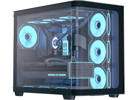 AeroCool P500C ATX Mid Tower Gaming PC Case, Tempered Glass Front and Side Panels, 4x ARGB Fans Included, Up to 360mm Radiator Support, 10x 120mm Fan Support, Black