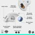 Logitech Ergo M575S Wireless Trackball Mouse, Wireless Ergonomic Mouse with Bluetooth and Encrypted Dongle, Comfortable Thumb Control, Precise and Smooth Tracking, for PC/Mac - White Blue Ball