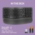 Logitech Wave Keys Keyboard, Bluetooth / Logi Bolt Receiver Connectivity, Ergo-Certified, More Palm-Support, 3-Layers Memory Foam, 2x AAA Battery, English-Arabic Layout, Graphite