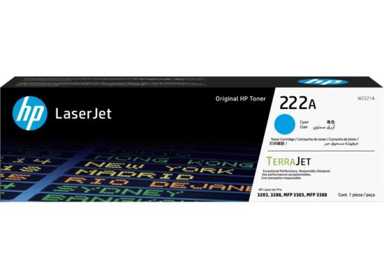Hp 222a Cyan Original Laserjet Toner Cartridge (W2221a) Compatible With Hp Laserjet Pro 3203, 3288, 3303, 3388 Printers