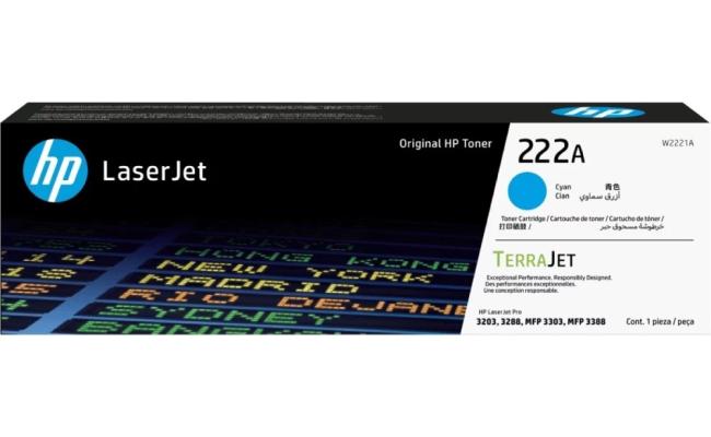 Hp 222a Cyan Original Laserjet Toner Cartridge (W2221a) Compatible With Hp Laserjet Pro 3203, 3288, 3303, 3388 Printers