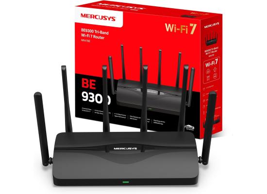 MERCUSYS MR47BE BE9300Mbps Tri-Band Wi-Fi 7 Router, 4x 2.5G LAN/WAN Ports, Blazing-Fast 9.3Gbps WiFi Router, EasyMesh-Compatible