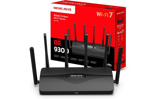 MERCUSYS MR47BE BE9300Mbps Tri-Band Wi-Fi 7 Router, 4x 2.5G LAN/WAN Ports, Blazing-Fast 9.3Gbps WiFi Router, EasyMesh-Compatible