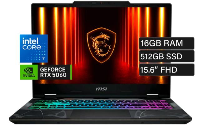 MSI Cyborg 15 (2025) B2RWFKG NEW Intel Core 7 240H 10-Cores w/ Nvidia RTX 5060 8GB DDR7 & IPS 144Hz Display - Translucent Black