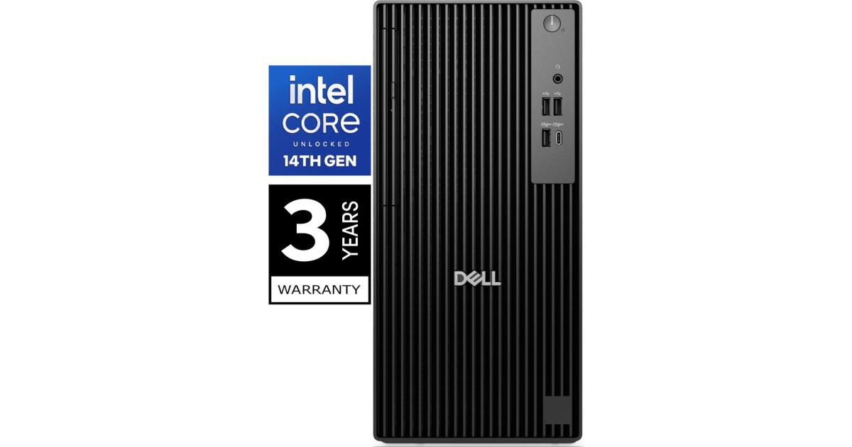 Dell Pro Tower QCT1250 (2025) 14Gen Intel Core i7 14700 20-Cores Tower عالي الأداء مع ضمان 3 سنوات - أسود