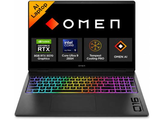 HP OMEN 16 (2025) 16-an0020ne NEW Intel Core Ultra 9 Gen II 285H 16-Cores w/ NVIDIA RTX™ 5070 8GB DDR7 & IPS 165Hz Display , Shadow Black product thumbnail 2