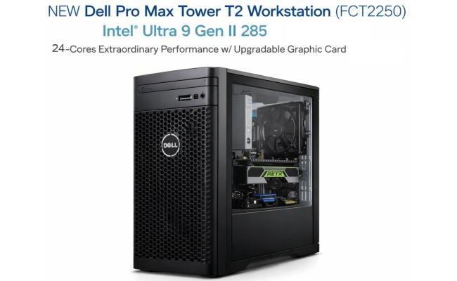 Dell Pro Max Tower T2 Workstation FCT2250 (2025) NEW Intel® Ultra 9 Gen II 285 vPro 24-Cores Extraordinary Performance w/ Upgradable Graphic Card & 3 Years Warranty  - Black