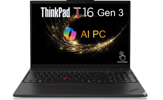 Lenovo ThinkPad T16 Gen 3 (2024) AI PC Intel® Ultra 7 12-Core Intel® AI Boost Enterprise Class Laptop w/ Touch Screen & HUGE Battery , Black
