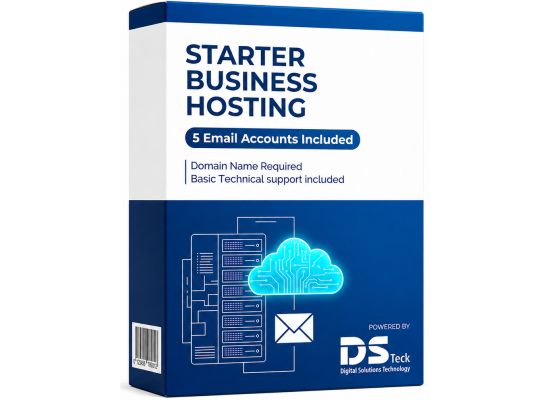 DSTeck Starter Business Web Hosting S1000 – 1GB Storage, 5 Business Emails & Free TLD Domain - 1 Year