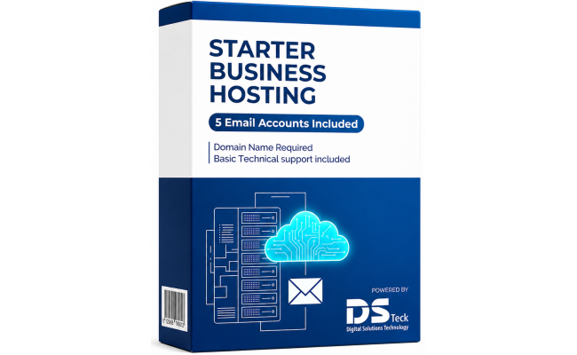 DSTeck Starter Business Web Hosting S3000 – 3GB Storage, 15 Business Emails & Free TLD Domain - 1 Year DSTeck Starter Business Web Hosting S3000 – 3GB Storage, 15 Business Emails & Free TLD Domain - 1 Year