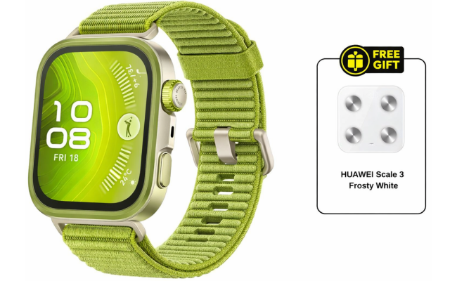 HUAWEI WATCH FIT 4 Pro Smart Watch, 1.82" Display, Sapphire Glass, GPS for Pro-Level Outdoor Sports, ECG, up to 10Day Battery Life, iOS & Android, Green + FREE HUAWEI Scale