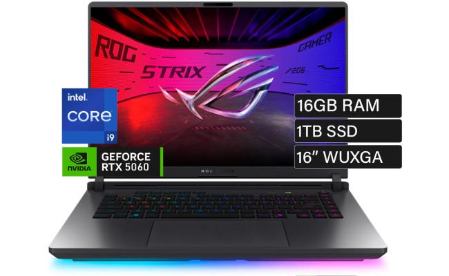 ASUS ROG Strix G16 (2025) G615JMR 14Gen Intel Core i9 14900HX 24-Cores w/ Nvidia RTX 5060 8GB DDR7 & IPS 165Hz Display - Eclipse Gray