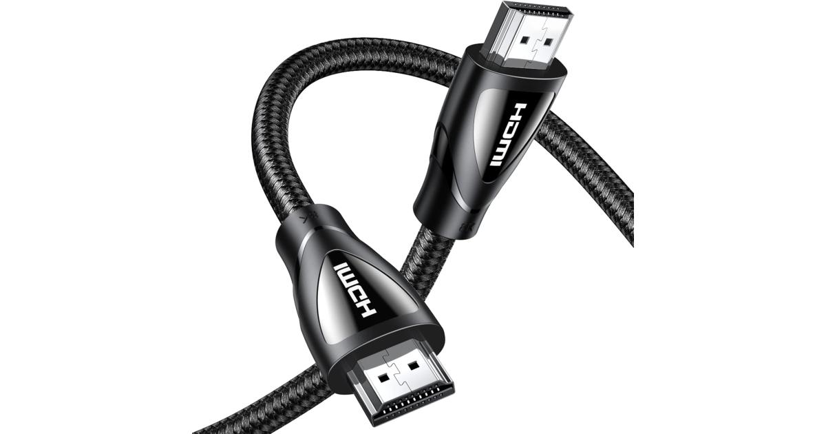 كابل UGREEN 80405 HDMI 2.1، 5 متر، دقة 8K/60 هرتز 4K/120 هرتز، دقة عالية للغاية، ذكر إلى ذكر، HDR 10+، Dolby Vision، عرض النطاق الترددي 48 جيجابت في الثانية، HDR ديناميكي، فيديو ثلاثي الأبعاد أسود