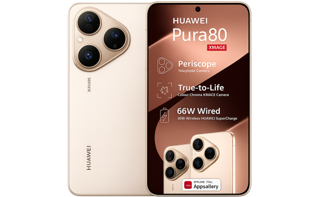 HUAWEI Pura 80 – 120Hz LTPO OLED Display, 50MP OIS Triple Camera, 12GB RAM, 256GB Storage, 5170mAh Battery , Frosted Gold