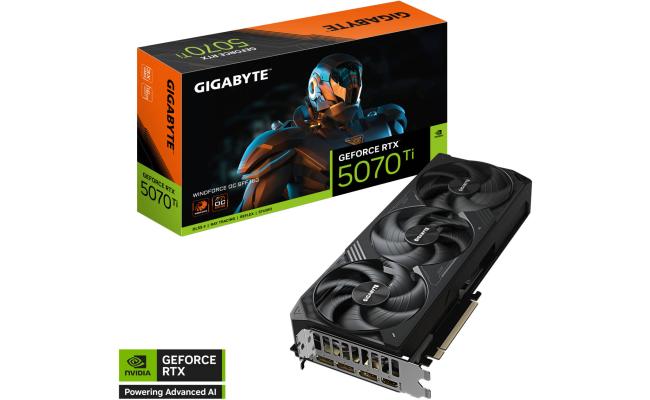 GIGABYTE GeForce RTX 5070 Ti WINDFORCE OC SFF , 16GB GDDR7 256-Bit Memory, 2497 MHz Core Clock, 8960 CUDA Cores, PCI-Express 5.0