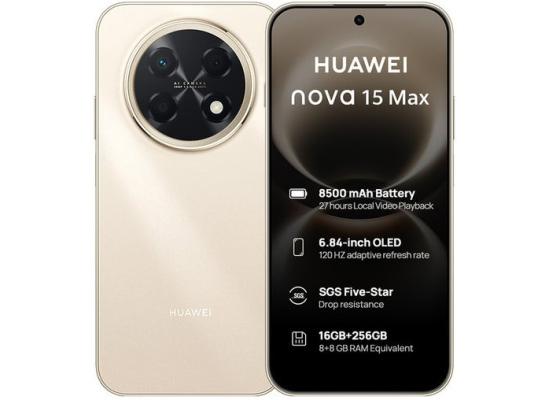 Huawei Nova 15 Max Dual SIM – 120Hz OLED Display, 50MP Ultra Sensing Rear Camera, 8GB RAM, 256GB Storage, 8500mAh Battery , Blush Gold product thumbnail 2