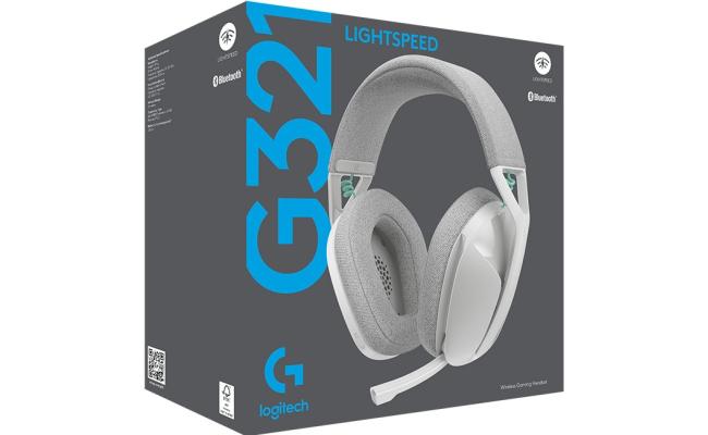 Logitech G321 Lightspeed Wireless Bluetooth Gaming Headset, Dynamic Comfort and fit, 16 kHz Boom mic, 20+ hrs Battery, PC, PS4, PS5, Nintendo Switch, Mobile - White