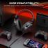 Redragon H541 Wired Gaming Headset with Mic, 53mm Drivers RGB Light Gaming Headphones, 3D Stereo Sound, Soft Memory Earmuffs & Artificial Leather Design for PC, PS4/5, Switch, Xbox. Black