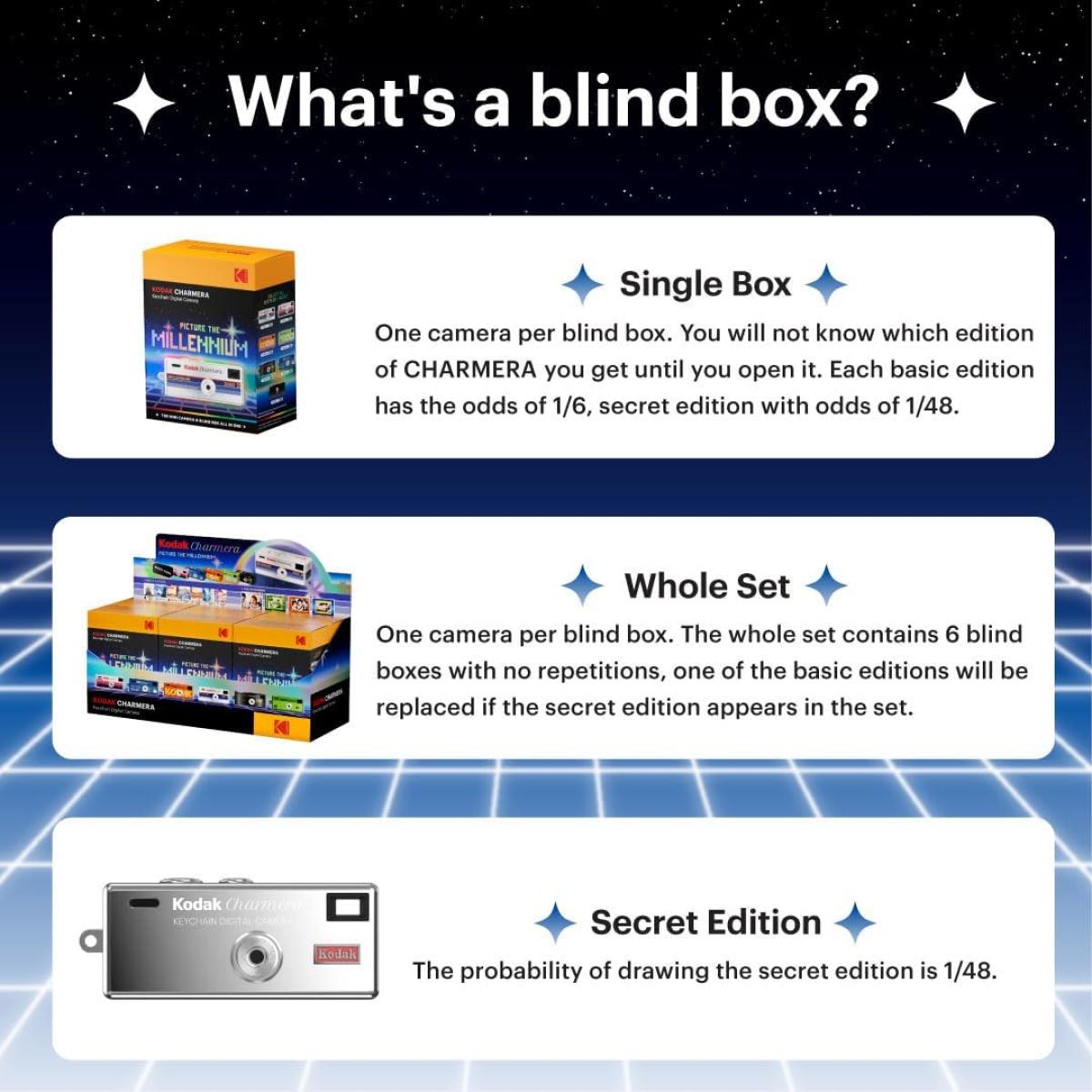 KODAK CHARMERA Keychain Digital Camera Blind Box Millennium Single Box (1PC) Mini Camera For Beginners Teens & Adults KODAK CHARMERA Keychain Digital Camera Blind Box Millennium Single Box (1PC) Mini Camera For Beginners Teens & Adults