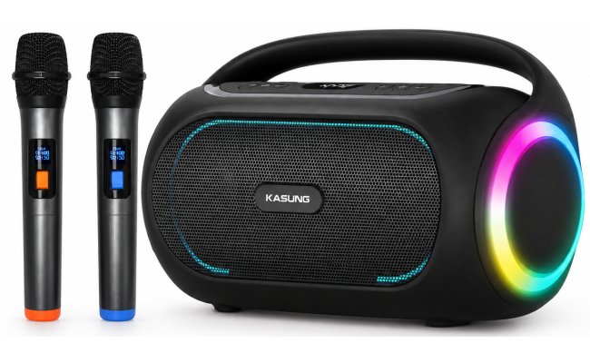 Kasung Party 40 Bluetooth Party Speaker 60W RMS with 2 Wireless Microphones - Black