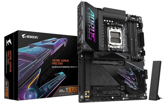 GIGABYTE X870E AORUS PRO X3D ATX AM5 Motherboard, AMD X870E Chipset, 4x DDR5 DIMM Slots, Up to 256GB Max Memory, 1x PCIe 5.0 x16 with PCIe UD Slots, 4x M.2 Slots