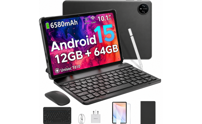 DOOGEE Tab A9 VIB Edition (2025) 10.1" Android WIFI Tablet (64GB Storage / 4GB + 9GB Shared Memory) Bundle (Keyboard + Mouse + Pen + Cover + Screen Protector) , Black DOOGEE Tab A9 VIB Edition (2025) 10.1" Android WIFI Tablet (64GB Storage / 4GB + 9GB Shared Memory) Bundle (Keyboard + Mouse + Pen + Cover + Screen Protector) , Black
