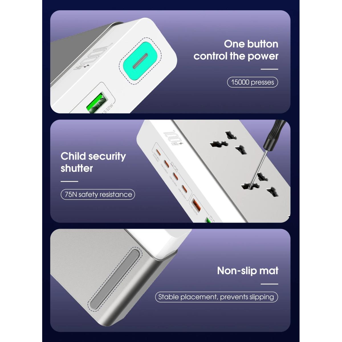 LDNIO SC3 10 in 1 GaN Power Strip 100W PD Fast Charging 2500W AC Multi Port for Desktop Home Office Use Power Extension Socket (EU) LDNIO SC3 10 in 1 GaN Power Strip 100W PD Fast Charging 2500W AC Multi Port for Desktop Home Office Use Power Extension Socket (EU)