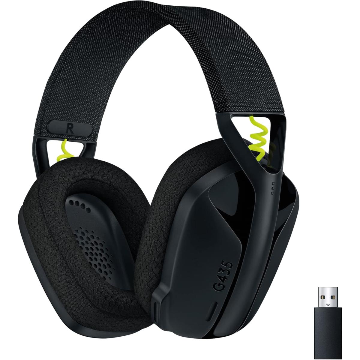 Logitech G435 LIGHTSPEED Wireless Gaming Headset - Black and Neon Yellow