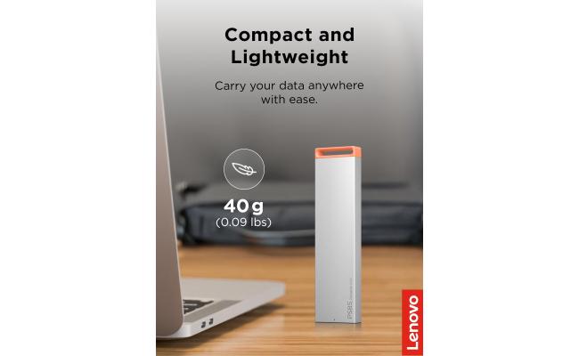 Lenovo PS8S 1TB Portable SSD USB 3.2 Gen 2 - Cool Grey