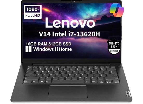 Lenovo V14 G4 (2025) 13th Gen Intel Core i7 13620H 10-Cores w/ High-Performance Processor Business Class & Pre-Installed Windows 11  - Black
