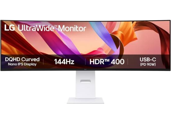LG 49U950A-W 49" Nano IPS UltraWide Curved 3800R Dual QHD 144Hz 1ms HDR 400 HDMI  FreeSync Premium & NVIDIA G-Sync w/ Speakers & USB-C (Power Delivery) , White