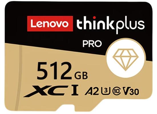 Lenovo Thinkplus PRO 512GB microSDXC U3 V30 A2 4K Memory Card – Up to 130MB/s