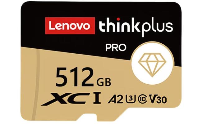 Lenovo Thinkplus PRO 512GB microSDXC U3 V30 A2 4K Memory Card – Up to 130MB/s