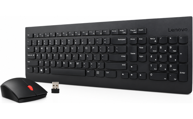Lenovo 510 Wireless Keyboard & Mouse Combo Full Size Island Key Design Left or Right Hand Optical Mouse Arabic / English - Black