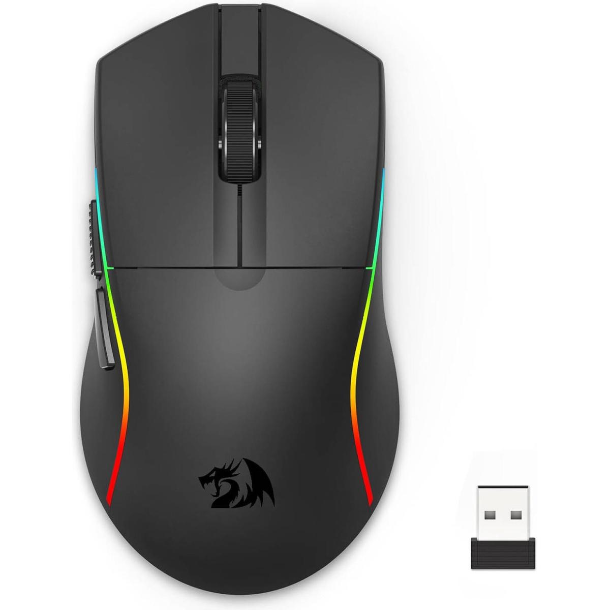 Redragon Deicide M816 Pro Wireless Gaming Mouse, 26,000 DPI, Tri-Mode, 61g Ultra-Light Mouse Gaming, 6 Full Programmable Buttons, Software Support, 200Hrs Battery Life, Black