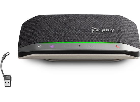 Poly Sync 20M Personal Portable Bluetooth Smart Speakerphone w/ USB-C/A Adapter Adapter Connect Wirelessly to PC/Mac/Cell Phone Works w/Teams, Zoom